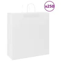 Gossi pungi de hartie 250 buc cu manere albe 45x17x48 cm