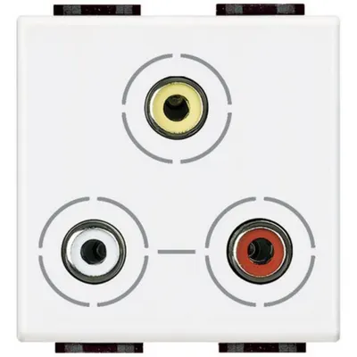 Conector 3 x RCA LiVinglight - Alb - 2 modul