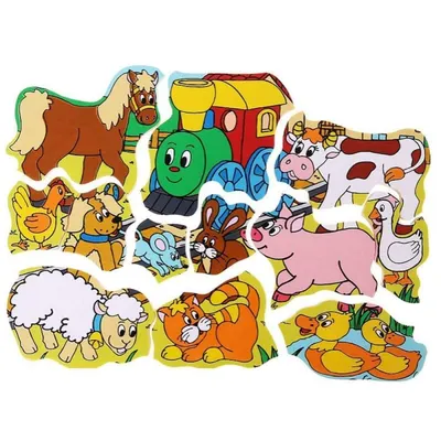 Puzzle din lemn Woody - Trenuletul vesel
