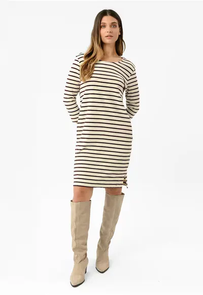Rochie midi bumbac bej/visiniudwqfw