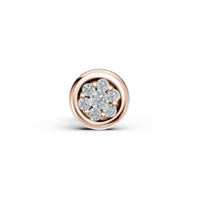Cercel piercing din aur roz cu diamante de 0.045ct