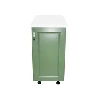 Corp inferior cu 1 Usa Zebra, Alb/MDF Verde, si blat Alb 40 x 85 x 60