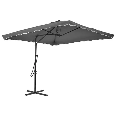 vidaXL Umbrelă soare de exterior, stâlp din oțel, antracit, 250x250 cm