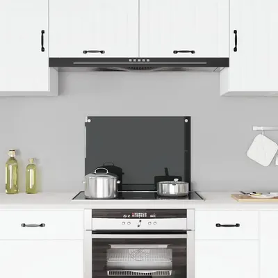 vidaXL Panou antistropi de bucătărie, negru 70x50 cm sticlă securizată