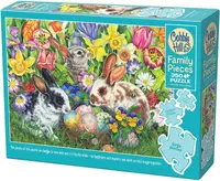 Puzzle Cobble Hill din 350 de piese XXL - Iepurași de Paște