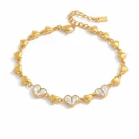Bratara Multi Heart Placata cu Aur 18k