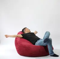 Fotoliu pufrelax nirvana gigant sour cherry cu husa detasabila textila umplut cu perle polistiren
