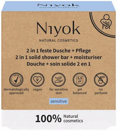 Niyok Săpun și gel de duș 2 în 1 Sensitive, 80 g