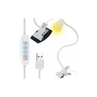 Lampa LED 5W birou, 24 LED-uri, 3 culori iluminare, 10 trepte intensitate iluminare, intrare USB, 45x5x8,5 cm, alb