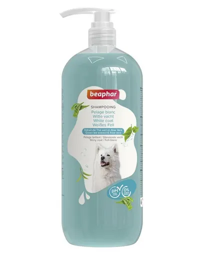 BEAPHAR Shampoo White Coat 1 L șampon pentru câini cu blană albă și deschisă