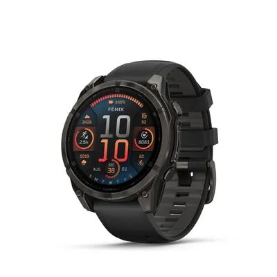 Ceas Smartwatch AMOLED Sapphire Titane Carbon Gray DLC 47mm, Fēnix® 8 Negru