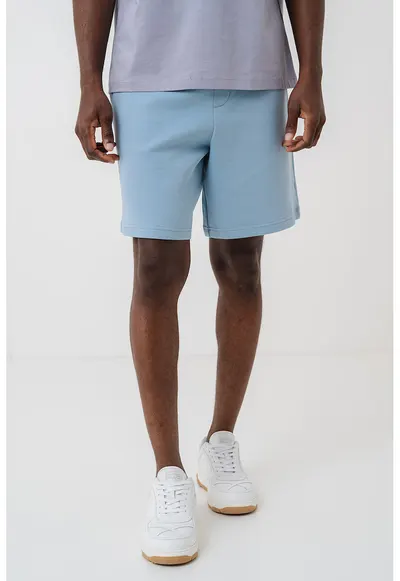 Pantaloni scurti relaxed-fit cu talie elastica - Albastru pastel