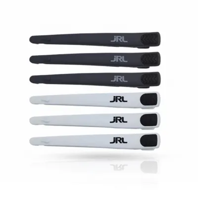 Clipsuri JRL- frizerie/coafor din carbon - 6 buc - Gri/Alb