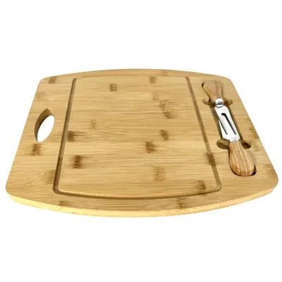Platou din Bambus, cu 2 Accesorii, pentru Prezentare si Servire Branzeturi, Grunberg