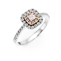 Inel din aur alb-roz cu diamante roz de 0.24ct si diamante transparente de 0.37ct