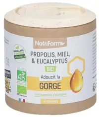 Propolis, miere de albine și eucalipt, 45 comprimate gelatinoase, Nat&Form