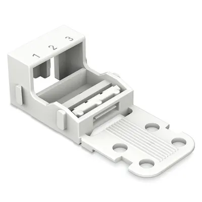 Suport pentru clema 221-413 ; 3-conductor terminal blocks; 221 Series - 4 mm²; for screw mounting; white
