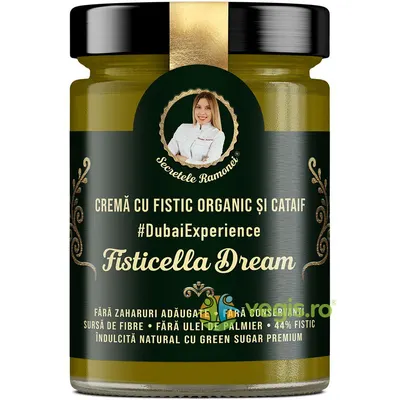 Crema cu Fistic Organic si Cataif Dubai Experience Fisticella Dream Secretele Ramonei 350g