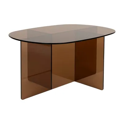 Măsuță de cafea maro din sticlă 60x80 cm Linea – Zuiver