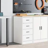 vidaXL Dulap depozitare garaj alb 40x51x85 cm lemn masiv de pin