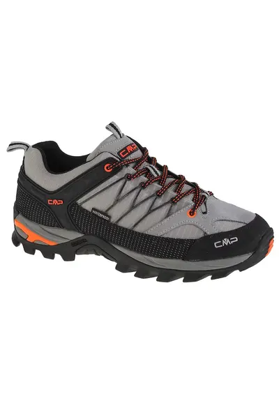 Pantofi de drumetie pentru barbati - Piele & Stofa - Gri - 68785