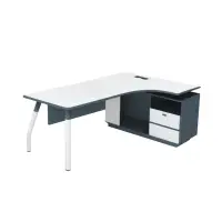 Birou Evelin cu suport metalic și rafturi integrate - dimensiuni W1600*D1200*H750 mm