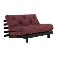 Canapea burgundy extensibilă 140 cm Roots Black Night – Karup Design