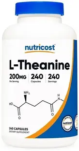 L-Theanine, 200 mg, 240 capsule, Nutricost