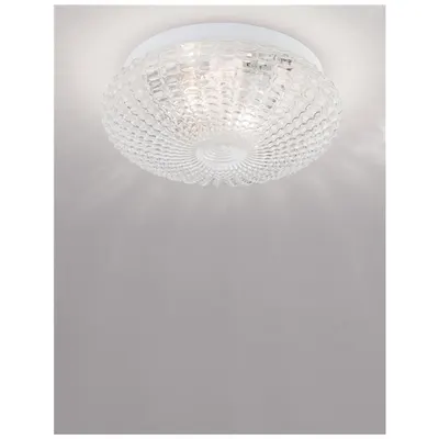 Plafoniera CLAM Sticla clara Alb Metal LED E27 2x12 Wat 230 Volt IP44 Fara bec