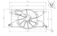 Ventilator radiator (cu carcasa) potrivit FORD C-MAX II, FOCUS III, FOCUS III HATCHBACK, GRAND C-MAX 1.0-Electric 04.10-02.20