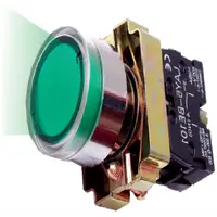 Buton de comanda luminos, revenire cu bec (cap+ etrier+modul lampa+ bec+1NI), rosu, RI 5