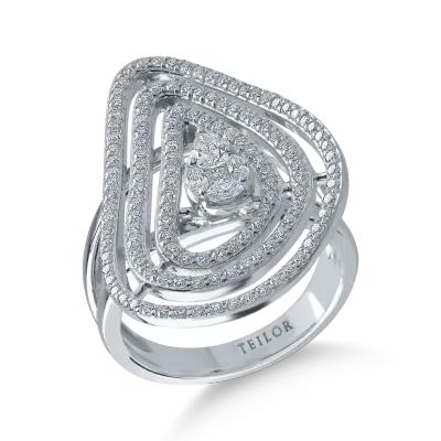 Inel din aur alb cu diamante de 0.975ct