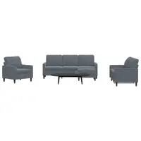 Gossi set de canapele cu perne, 4 piese, gri inchis, catifea
