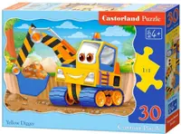 Puzzle Castorland din 30 de piese - Excavator galben