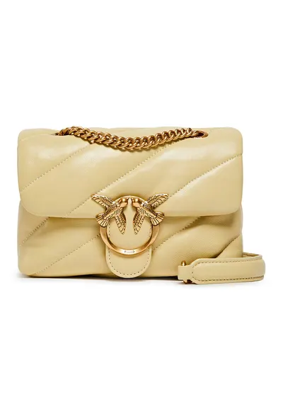 Geanta crossbody de piele Love Puff - Crem