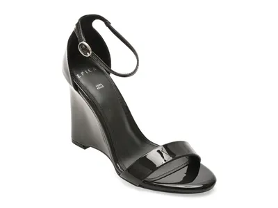 Sandale elegante EPICA negre, 996, din piele ecologica lacuita