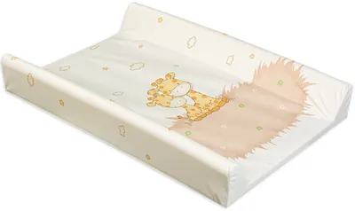 Saltea de înfășat cu bază dură Lorelli - Galbena/bej, cu girafe, 50 x 80 cm