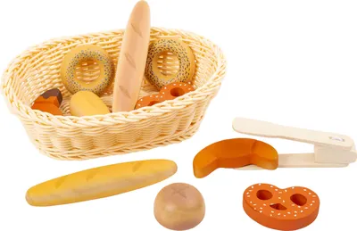 Set din lemn Small Foot - Coș de pâine, 12 piese