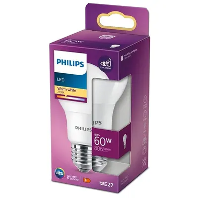 Bec Led 8W E27 A60 806lm lumina calda Philips 8718699769642