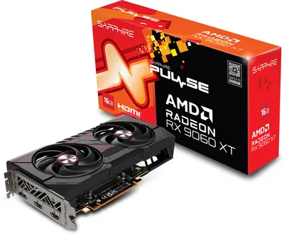 Placă video Sapphire - Radeon RX 9060 XT OC, 16GB, GDDR6, negru