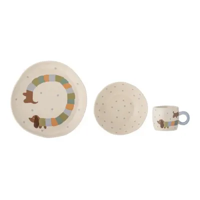Set de veselă pentru copii 3 buc. din gresie Charlie – Bloomingville Mini