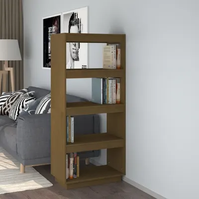 vidaXL Bibliotecă/Separator cameră, maro miere, 60x35x135 cm lemn pin