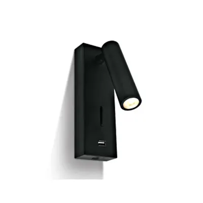 Hawk LED Switch + USB 3W 150lm 3000K 36° 230V IP20 negru