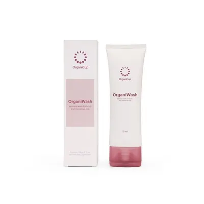 OrganiCup - Gel de igiena intima, pentru curatarea cupei menstruale 2-in-1 OrganiWash, 75 ml