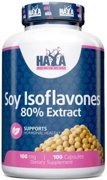 Soy Isoflavones 80% Extract, 100 mg, 100 capsule, Haya Labs
