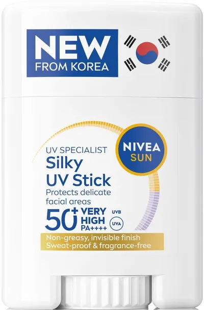 Nivea Sun Stick de protecție solară pentru față Silky UV, SPF50+, 15 g
