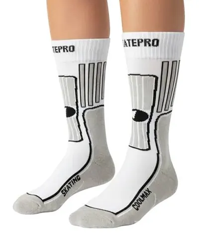 SkatePro Coolmax Inline șosete Pachet 2 buc - Alb - 46-48