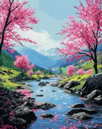 Set de pictură pe numere MagicArt - Valea Trandafirilor