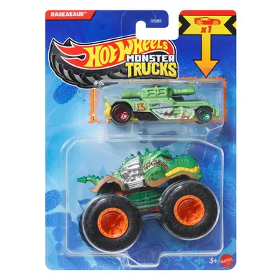 Set 2 vehicule, Hot Wheels, Monster Truck, Ragesaur, 1:64, JJT55