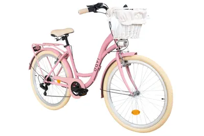 Bicicleta dama Davi Ella 26", 7 viteze, 155-180 cm, Roz/Crem
